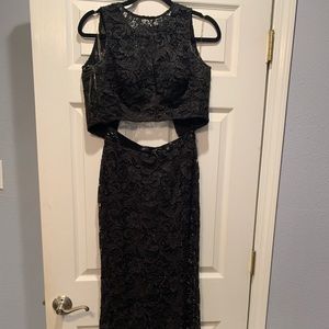 Black 2 piece prom dress